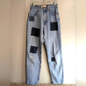 Vintage Gap Classic Fit High Rise Medium Wash Patchwork Jeans Size 10